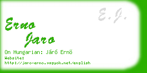 erno jaro business card