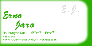 erno jaro business card